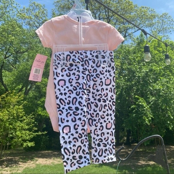 NWT-Baby Girl Pink & Black Leopard Print Layette Set by Cutie Pie Sz 3-6 mths - Picture 3 of 3